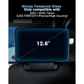 WEIPIN For 2PCS Glossy Tempered Glass 2021 2022 2023 2024 2025 2026 Chevrolet Tahoe 12.6 Inch Rear-seat Touchscreen Screen Protector - Tahoe (LS/LT/RST/Z71/Premier/High Country) Accessories
