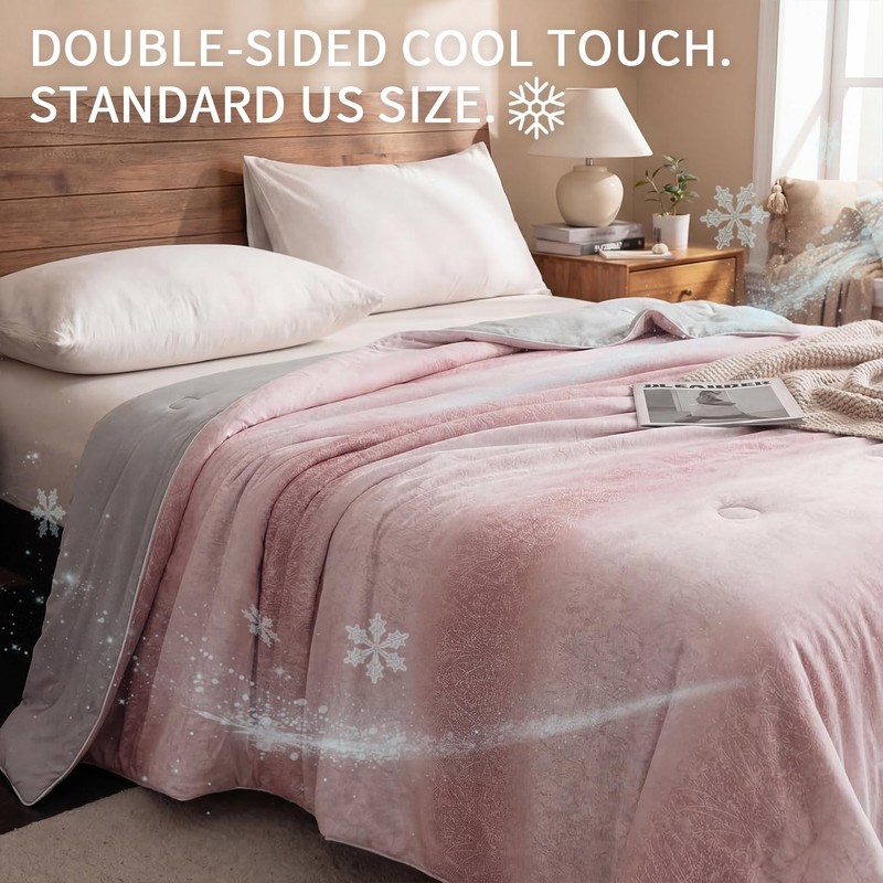 Cooling Blanket for Hot Sleepers, Summer Lightweight Blanket, Full Size