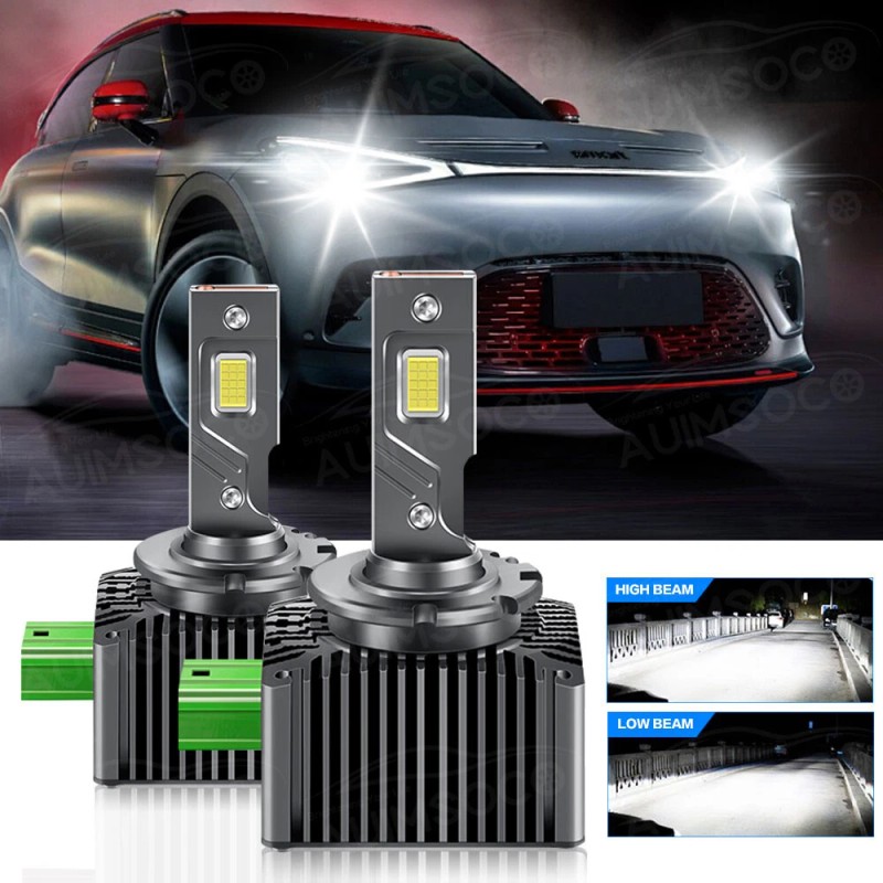 AUIMSOCO 2pcs D3S D3R LED Headlight Bulbs 120W 6000K Super