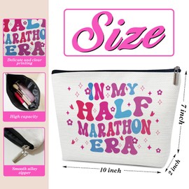 Marathon Gifts for Women Makeup Bag, Running Gifts for Runner Gym Lovers, Women Cosmetic Bag for Purse, Sports Mom Must Haves, In My Half Marathon Era Makeup Pouch, Sports Stuff and Accessories