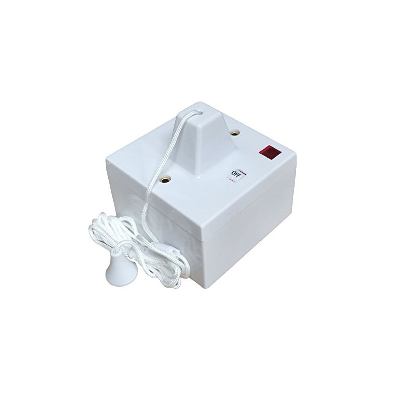 Shower Ceiling Pull Cord Switch & Pattress Box, 45 Amp