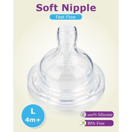 Silicone Nipple for MAM Easy Start Bottle,Easy Active Bottle and Glass Baby Bottles,Size 3 Nipples,Fast Flow,4m+, 4 Count