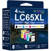 Kienul LC65 XL Ink Cartridges High-Yield Replacement for Brother LC65XL