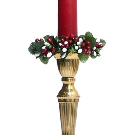 Rice Berry 1.5 Inch Candle Ring Burgundy Cream