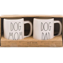 Rae Dunn"DOG MOM/DOG DAD" Ceramic Mug Set - Pet lover gift