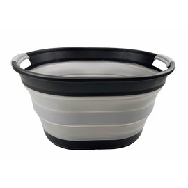 SAMMART 23L Collapsible Laundry Basket with Handle - Portable Outdoor Picnic Basket/Crater - Foldable Shopping Bag - Space Saving Storage Container