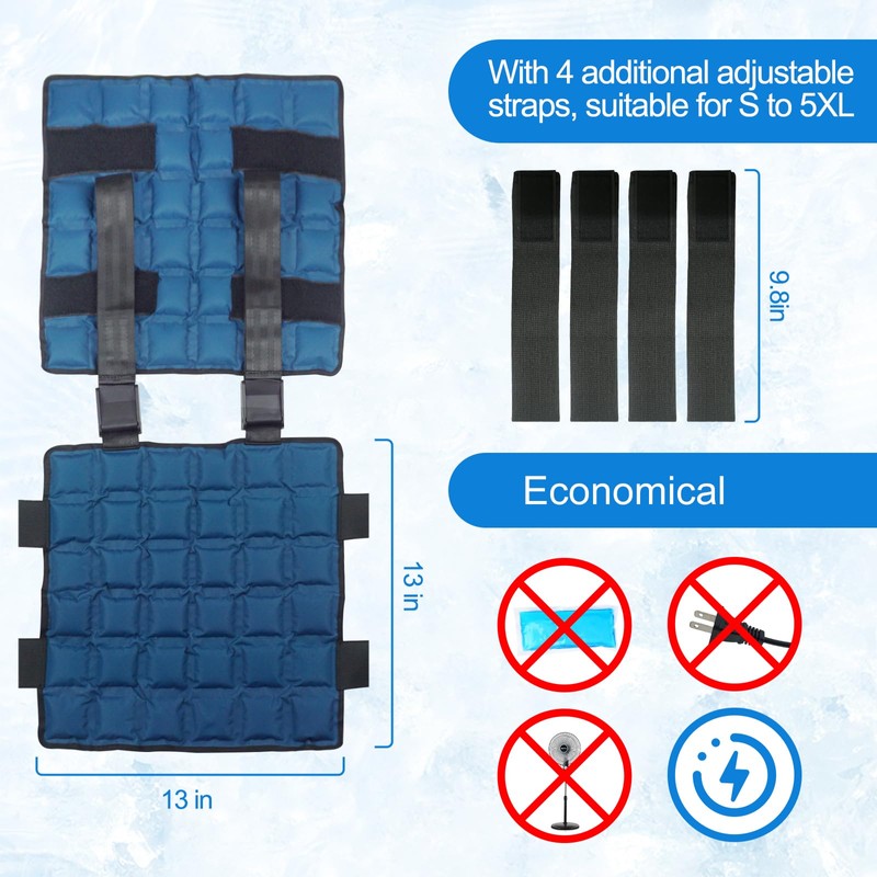 Blobuste Chaleco de enfriamiento ajustable con células de hielo, chamarra