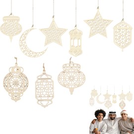 Hajj Mubarak Ramadan Decoration - Ramadan Decoration, Ramazan Decoration, Eid Mubarak Decoration and Ramazan Pendant - 9 Hanging Pendants with 9 Designs