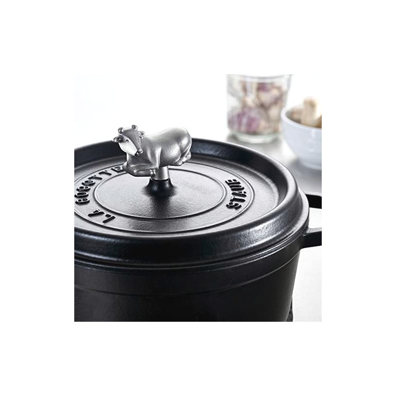 STAUB Cast Iron Animal Stainless Steel Knob, Cow