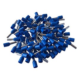 GTSE 100 pcs Blue Single Entry 0.75mm² Bootlace Ferrule Connector Insulated Cord Pin End Terminals