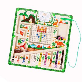 Montessori Toys Kids Magnetic Maze Play Educational Toys Magnetic Wooden Toys, Color Play Digital Games, Cultivate Hand-eye Coordination, Improve Focus, Ideal Toy and Birthday Gift for Toddlers and