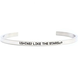 Shine Like The Stars Inspiration Bangle Bracelet Cuff Band