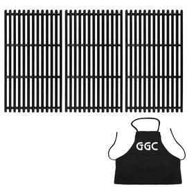 GGC 17" Grill Grates for Charbroil 463242715 463242716 463276016 466242715 466242716 G533-0009-W1A, Cast Iron Grill Grates for Lowe's 606682 Nexgrill 720-0882A BHG 720-0882(with an Apron)