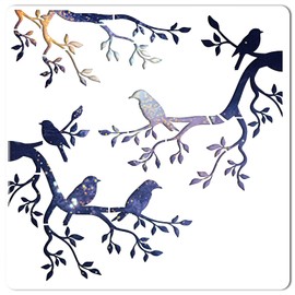 GORGECRAFT Tree Stencil Template Bird Large 11.8x11.8 Inch Reusable Birds on Tree Stencil Leaf Silhouette Sign Home Decor Hummingbird Template for Painting on Wood Wall Scrapbook Card Floor Drawing