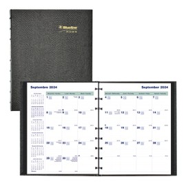 Blueline® 2025 MiracleBind™ CoilPro™ Monthly Planner, 16 Months, September 2024 to December 2025, Twin-Wire Binding, 9.25" x 7.25", Black, Bilingual (CF1200C.81B-25)