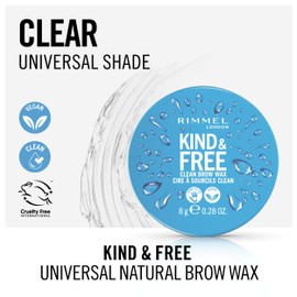 Rimmel London Kind & Free, Clear, Brow Wax, Easy to Apply, Long-Lasting Hold, No Flaking, No Residue, Lifted Brows, 0.28oz