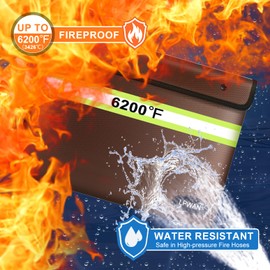 Upgraded Fireproof Document Bag Waterproof Fireproof Bag with Zipper,9 Layers of Heat Insulated Materials,6200°F Fireproof Money Bag for Cash,Valuables fire Bag and Important Documents