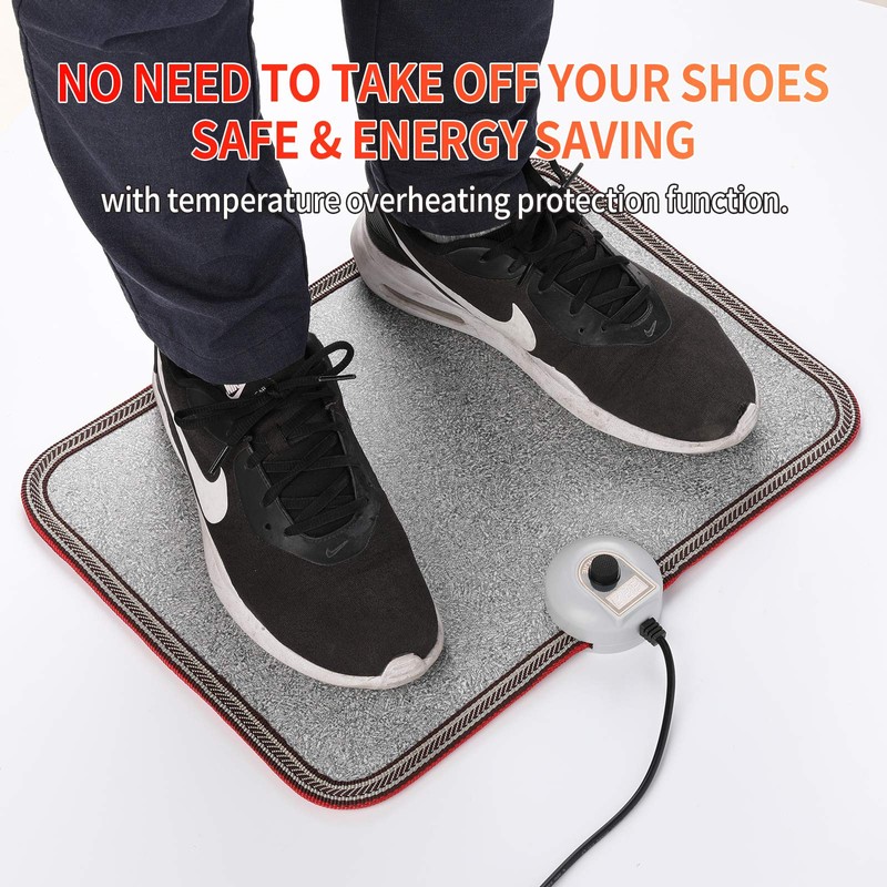 TISHIJIE Electric Heated Floor Mats - AC 110V Foot Heater,