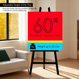 MEEDEN Display Easel Stand for Sign: Adjustable Wooden Stands for Painting - A Frame Art Easel for Canvas up to 60" for Artist Adults Drawing Picture Poster - Black
