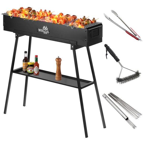 WILLBBQ Charcoal Grills Commercial Quality Portable Multiple Size Hibachi BBQ