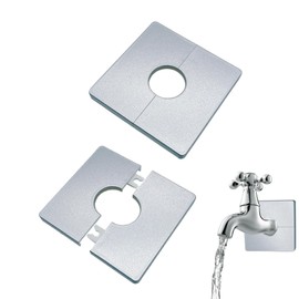 YJFY Pack of 2 Split Wall Flange Rosettes Cover Heating Pipe Rosette Plate Cover Rosette ABS Material Durability Suitable for Water Pipes, Gas Pipes, Radiators (Silver, 26 mm)