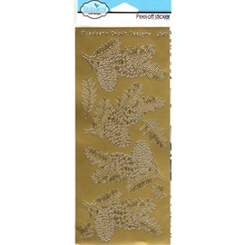 Elizabeth Crafts Gold Pinecone Peel-Off Stickers (ECD2549)