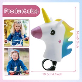 GAROMIA Bicycle Horn Children Girls Bicycle Bell Children Unicorn Bicycle Squeeze Horn Bicycle Bell Colourful Unicorn Horn Cartoon Bicycle Bell for Children's Bicycle Scooter Balance Bike Accessories
