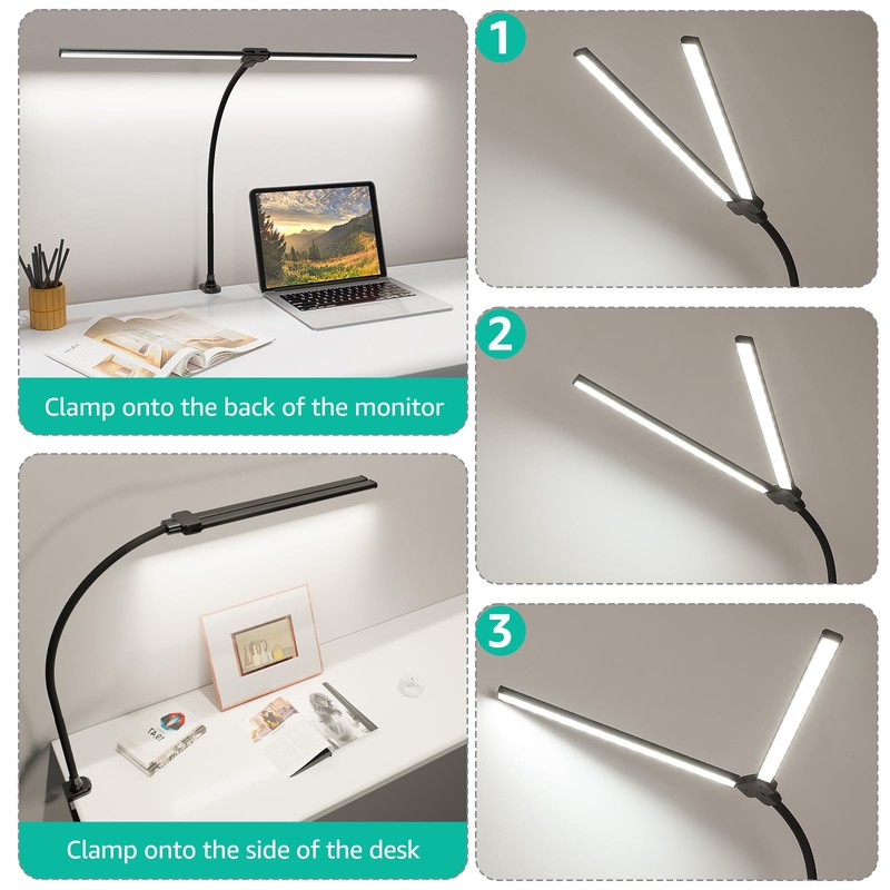 ShineTech LED Desk Lamp for Home Office, 4000K Neutral White