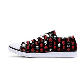 FIRST DANCE Women Men Skull Printed Shoes Cool Paisley Print Fashion Sneakers for Teen Boys Girls Student Canvas Shoes for Ladies, Style2, 9.5 Women/8.5 Men