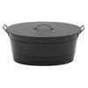 Minuteman International Black Oval Tub with Lid