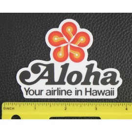 Vintage Aloha Hawaii Airlines Logo Luggage Vinyl Sticker TWA Pan Am United 3 in