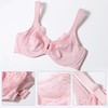 Lemorosy Wide Strap Front Closure Bra Lace Full Figure Underwire(Pink