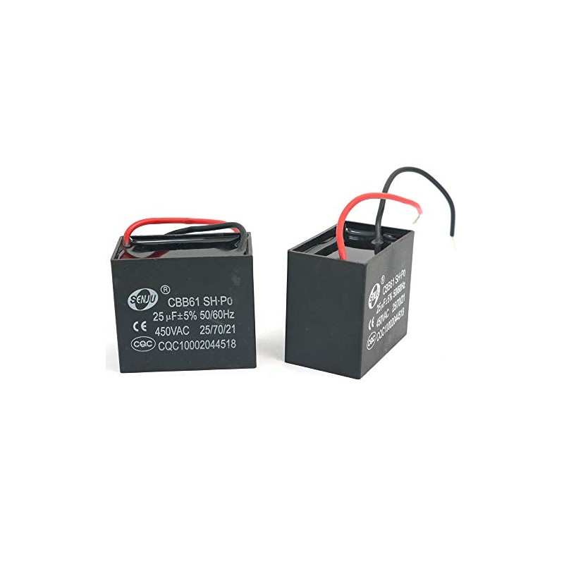 DollaTek 2Pcs CBB61 25uF 450V AC 50/60Hz Air Conditioner Fan