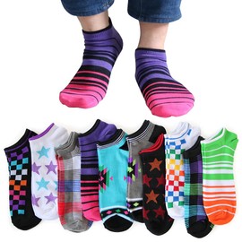Box408 Men's Ankle Socks, Set of 10, Shorts, Colorful Design, 9.8 - 10.6 inches (25 - 27 cm), Size