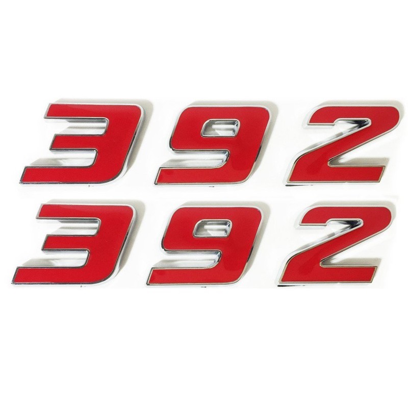 Yoaoo 2X OEM Red 392 Emblem Badge Alloy Decal 3D