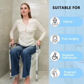 YrHeiper Toilet Seat Risers for Seniors with Handles, 3.5-inch Rise