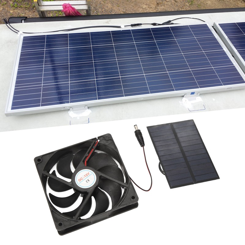 Outdoor Solar Panel Fan Kit Monocrystalline Silicon for Caravans Campers