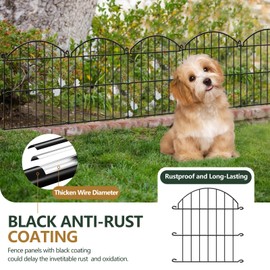 GILPWA GILPWA 32 Panels Decorative Garden Fence, 23 in(H) x 34ft(L) Rustproof Metal Animal Barrier Fencing for Rabbit Dog, Arched Edging Ground Stake Border for Yard Patio Outdoor Decor