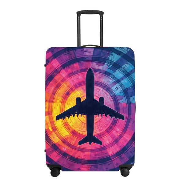 Airplane Silhouette Luggage Protector, Scratch Resistant Suitcase Cover for Frequent