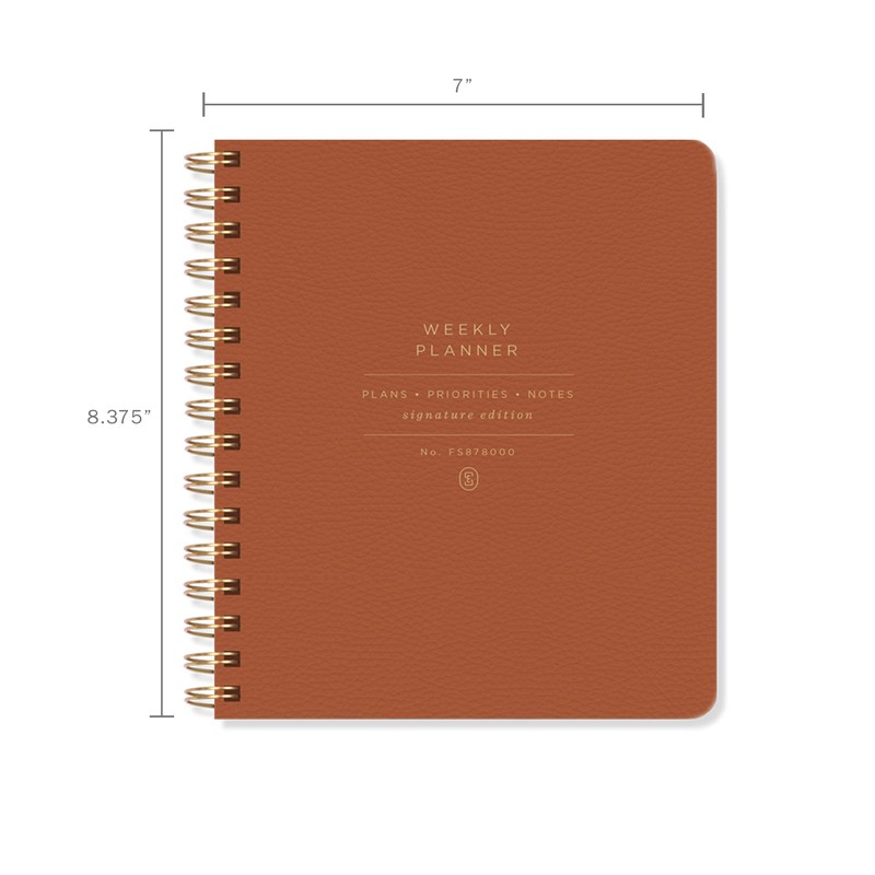Fringe Studio "STANDARD COGNAC" NON-DATED WEEKLY PLANNER, 7" X 8.375",