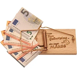 Spruchreif premium quality 100% emotional mouse trap, money trap, funny gift for Christmas, wedding, birthday, money gifts mouse trap with sayings (German language)