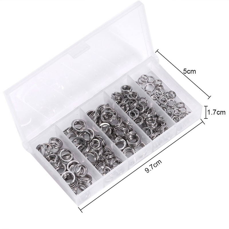 Ejoyous Fishing Split Rings Split Rings Stainless Steel 200 Pieces