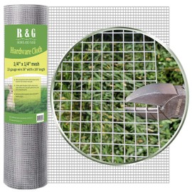 R & G 1/4" 36 in x 100 FT Hot-dip Galvanized Hardware Cloth 23 Gauge Wire Galvanized After Welded for Flower/Vegetable Garden, Bird Cage/Poultry Netting, Snake Fence Screen, Gutter Guard, Craft