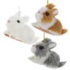 Kurt Adler Set of 3 Adorable Bunny Christmas Ornaments Decor 4" x 3"