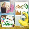 HICOHAND Stencils for Crafts, Pack of 9 Mountain Stencil Template,