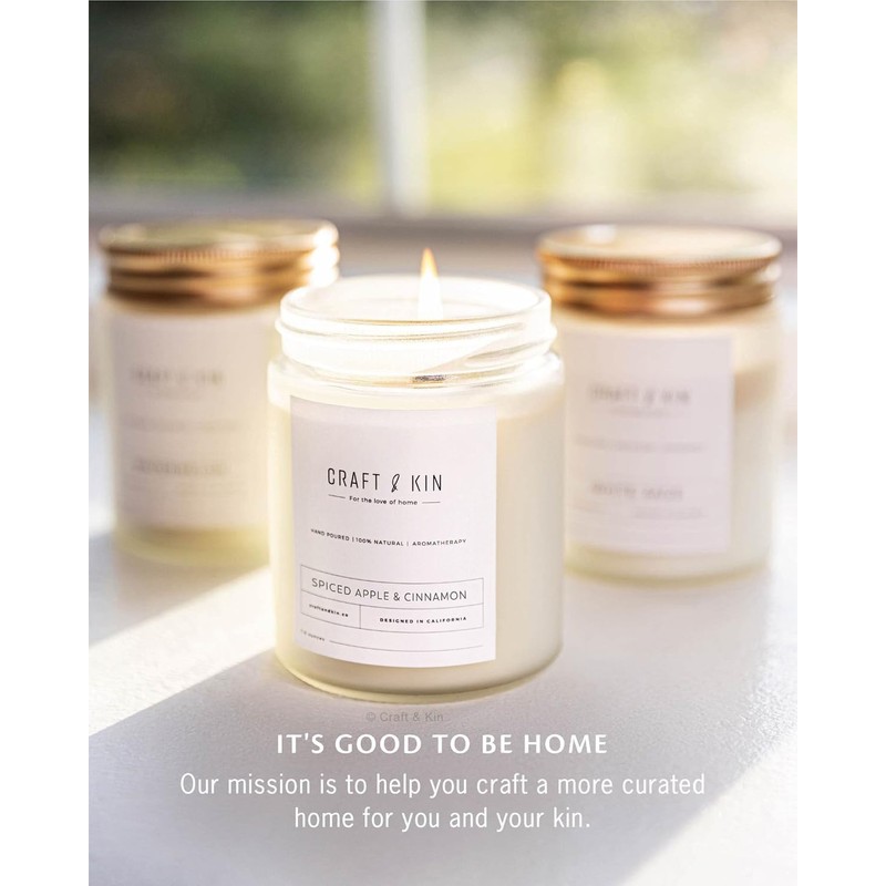 Craft & Kin Spiced Apple and Cinnamon Candle | Fall