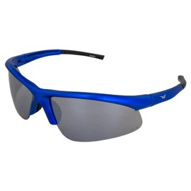Global Vision Eyewear Ambassador Safety Sunglasses Blue Frame w/Blue Flash Mirror Lens