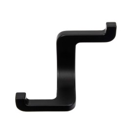Juva SW10002 Coat Hook Vintage Coat Hook Black Matt – Height: 71 mm | Double Wall Hooks Invisible Screwed | Design Coat Hook Antique | 1 Piece - Double Hook Wardrobe with Screws