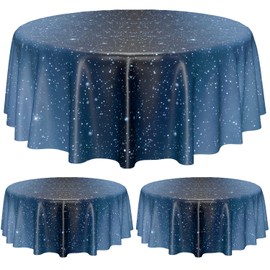 APUXXJUPA 3 Pcs Space Tablecloths, 84 x 84 ''Galaxy Explore Theme Plastic Table Cloth Disposable Use for Kids Outer Space Stars Theme Birthday Decorations