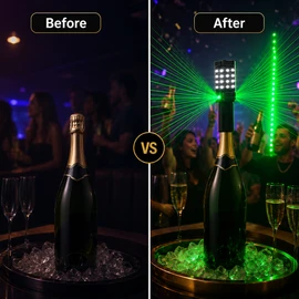 Rechargeable LED Strobe Baton for Party Decor – Aluminum Flashing Light Stick for Bars, Clubs & Events